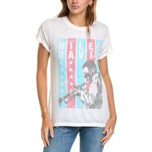 Recycled Karma OddPeople Miles Davis Stars White Short Sleeve Music Tee Size S